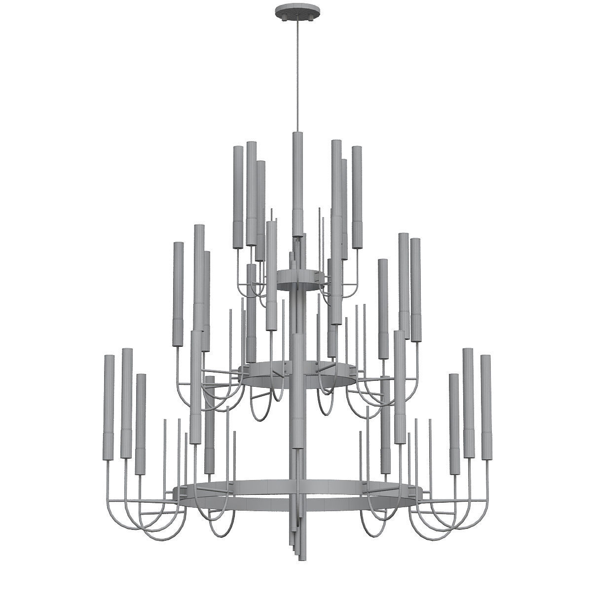 Luxxu chandelier in brass and glass 3D model_2