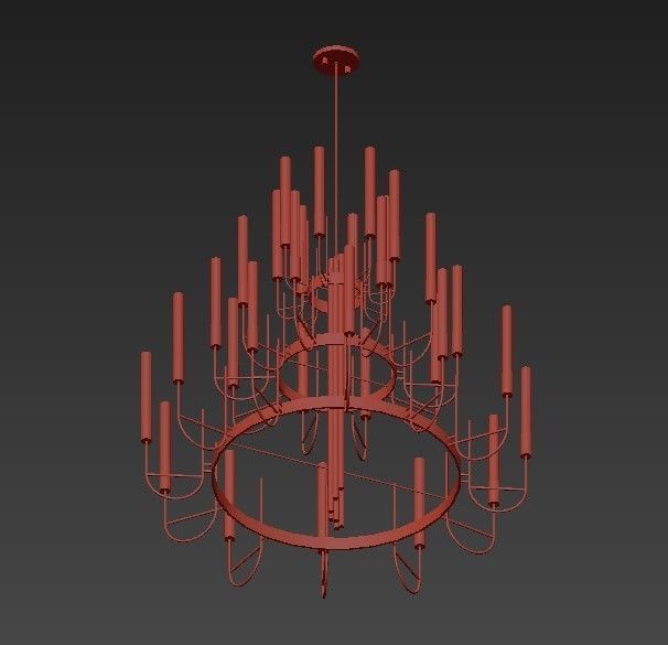 Luxxu chandelier in brass and glass 3D model_4