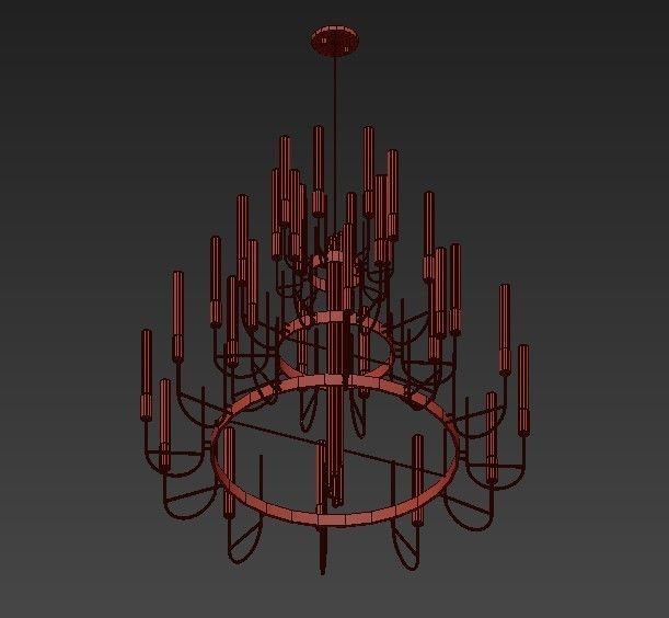Luxxu chandelier in brass and glass 3D model_6