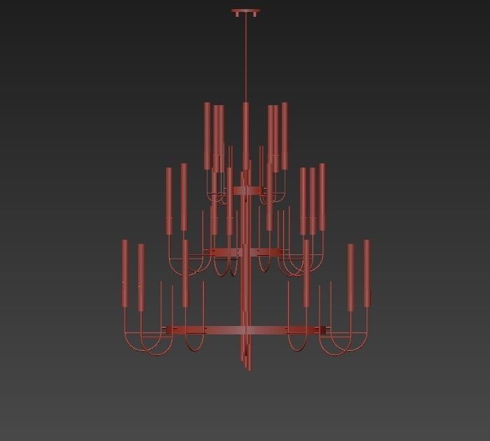 Luxxu chandelier in brass and glass 3D model_3