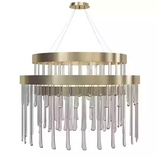 Babel modern chandelier in brass and glass