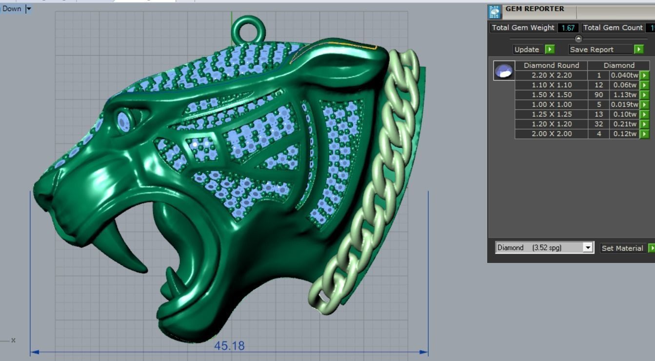 5 version of Panther pendant 3D print model_7