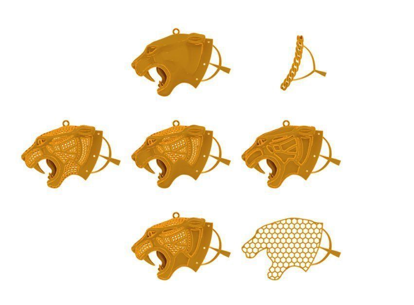 5 version of Panther pendant 3D print model_8