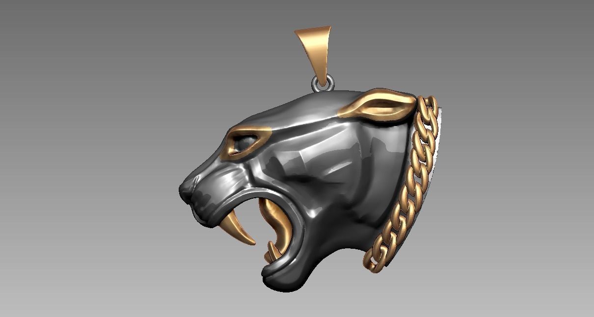 5 version of Panther pendant 3D print model_4