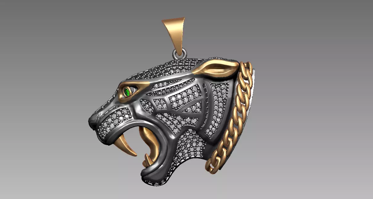 5 version of Panther pendant 3D print model_0