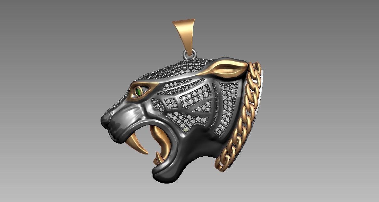 5 version of Panther pendant 3D print model_6