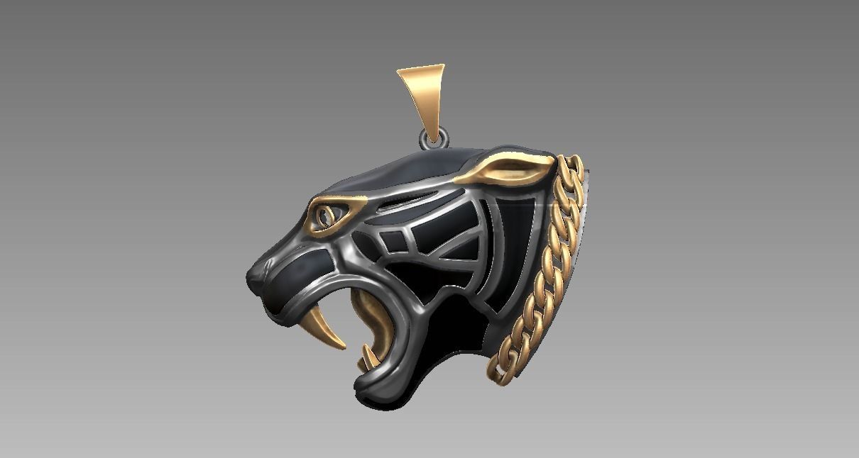 5 version of Panther pendant 3D print model_2