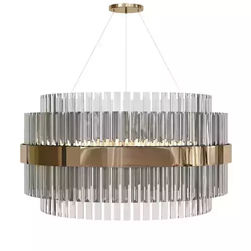 Liberty modern chandelier in gold and glass