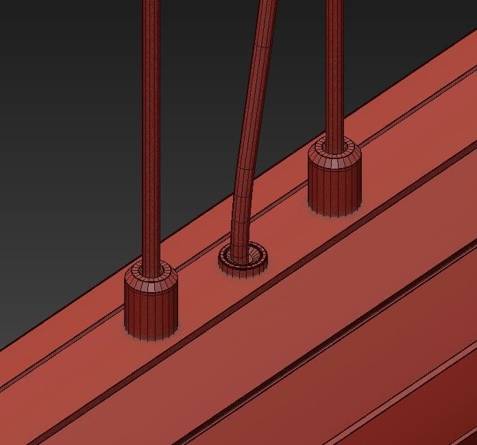 Harpia modern pendant light in brass and glass 3D model_7