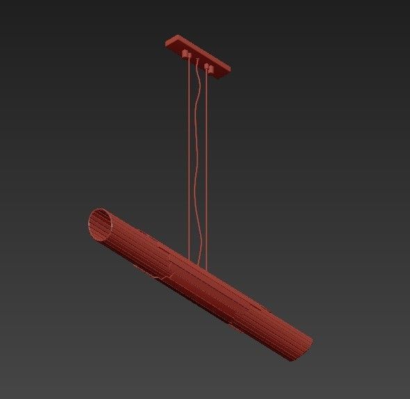 Harpia modern pendant light in brass and glass 3D model_4