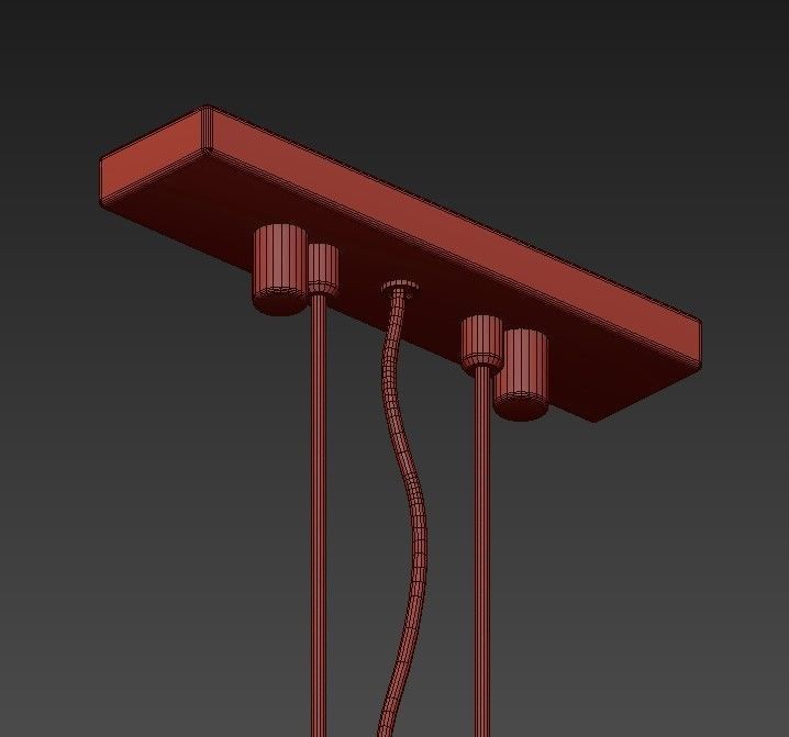 Harpia modern pendant light in brass and glass 3D model_5