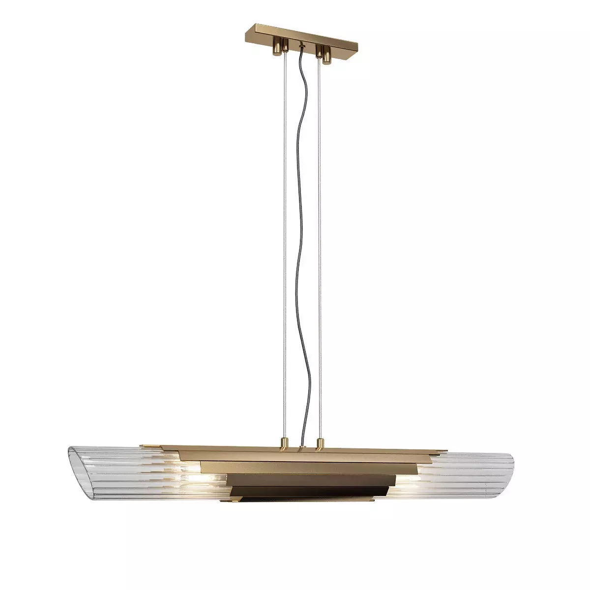 Harpia modern pendant light in brass and glass 3D model_0