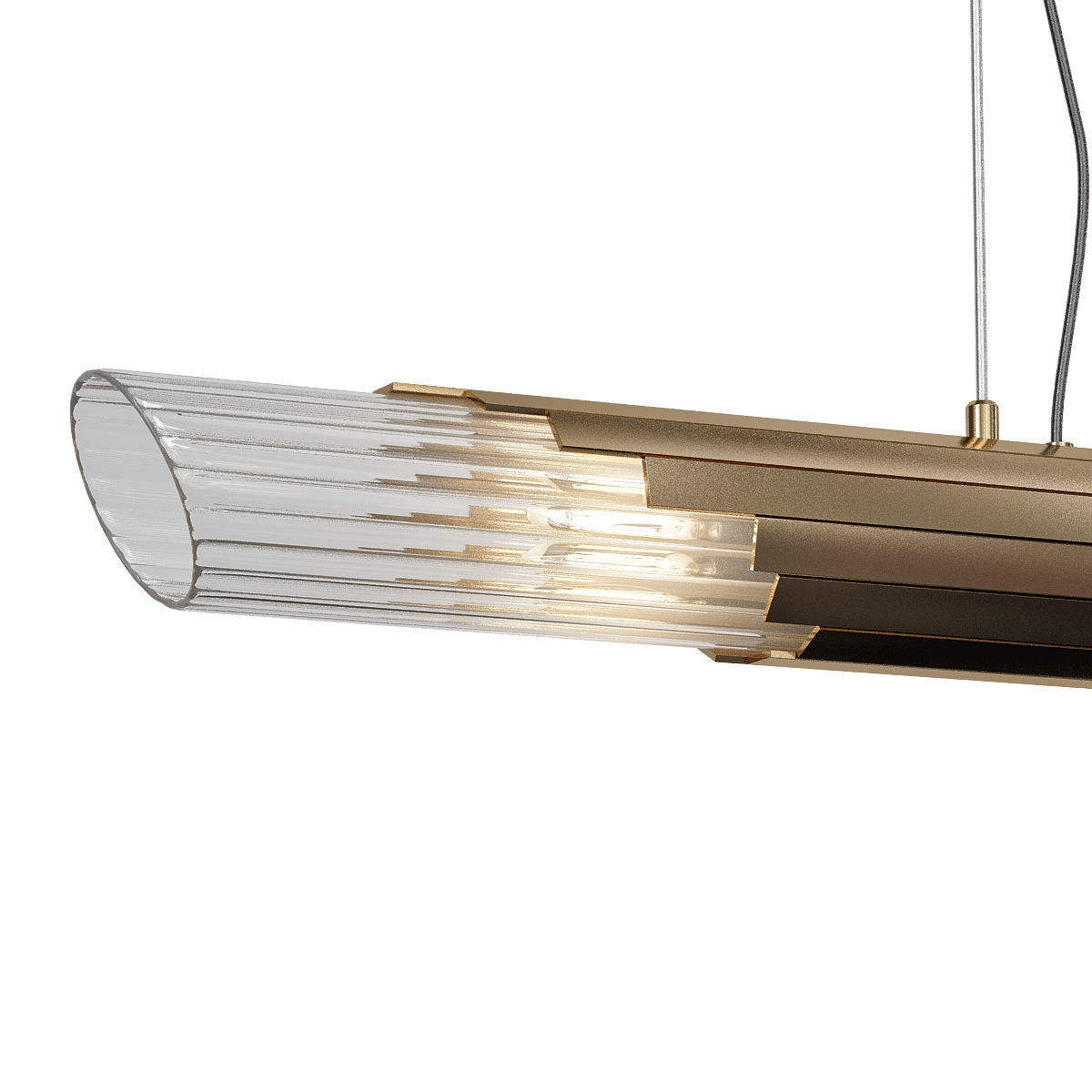 Harpia modern pendant light in brass and glass 3D model_1