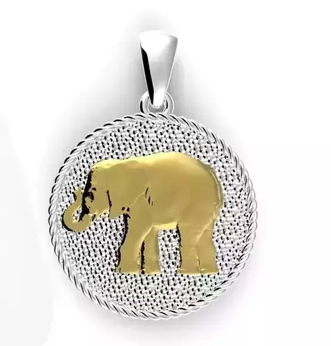 elephant pendant in gold