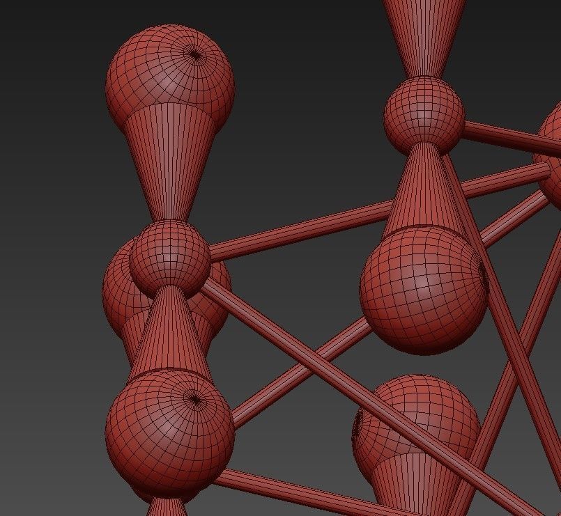 Lampara brass chandelier with glass balls 3D model_6