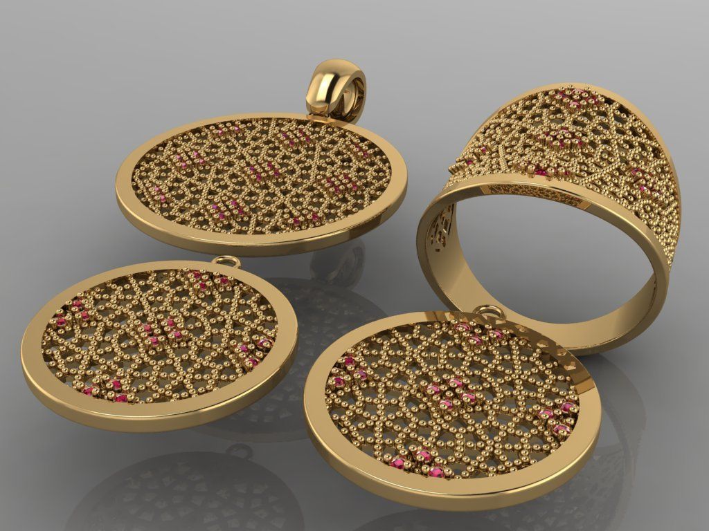 GC GOLD M0070- Diamond gold set  3D print model_2