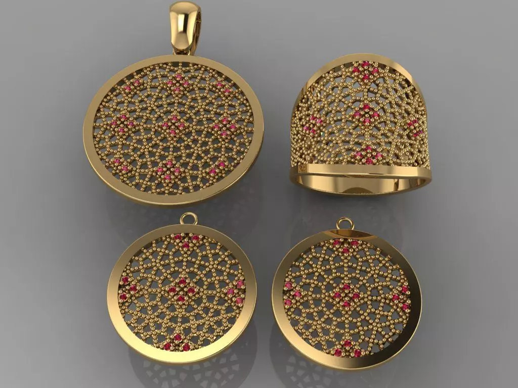 GC GOLD M0070- Diamond gold set  3D print model_0