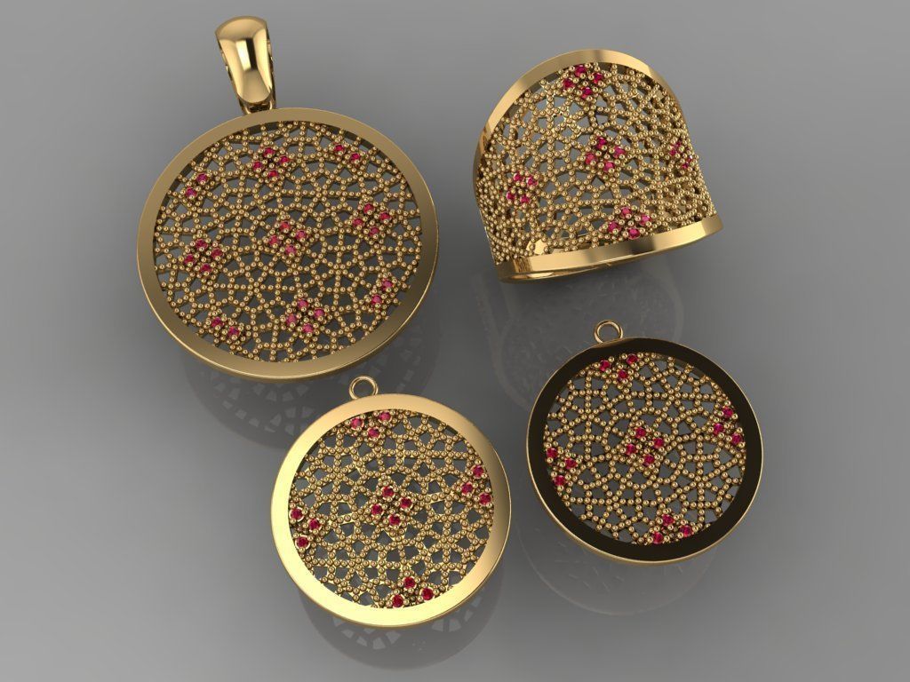 GC GOLD M0070- Diamond gold set  3D print model_4