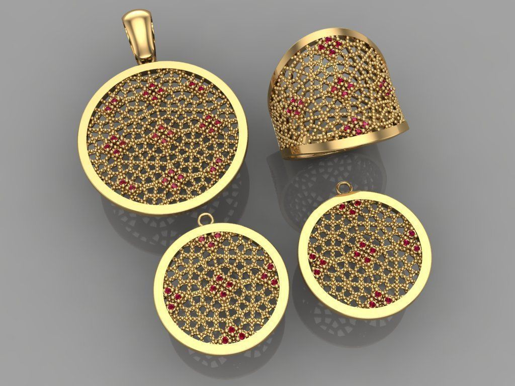 GC GOLD M0070- Diamond gold set  3D print model_3