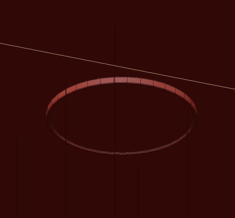 Hanging modern chandelier with crystals from it 3D model_3