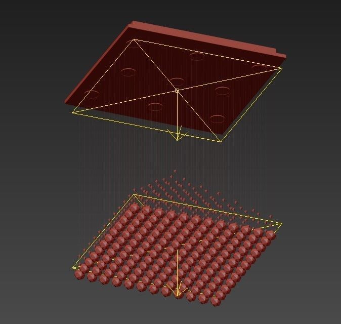 Hanging modern chandelier with crystals from it 3D model_2