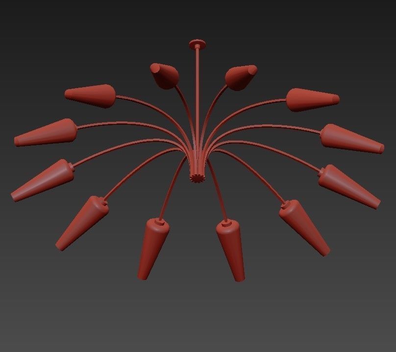 Sputnik frank lloyd wilson chandelier 3D model_2