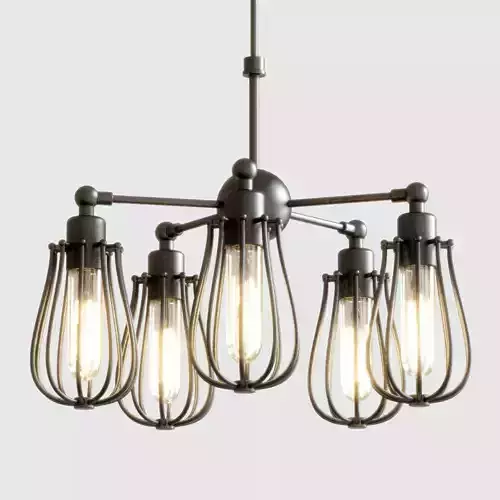 Industrial cage chandelier