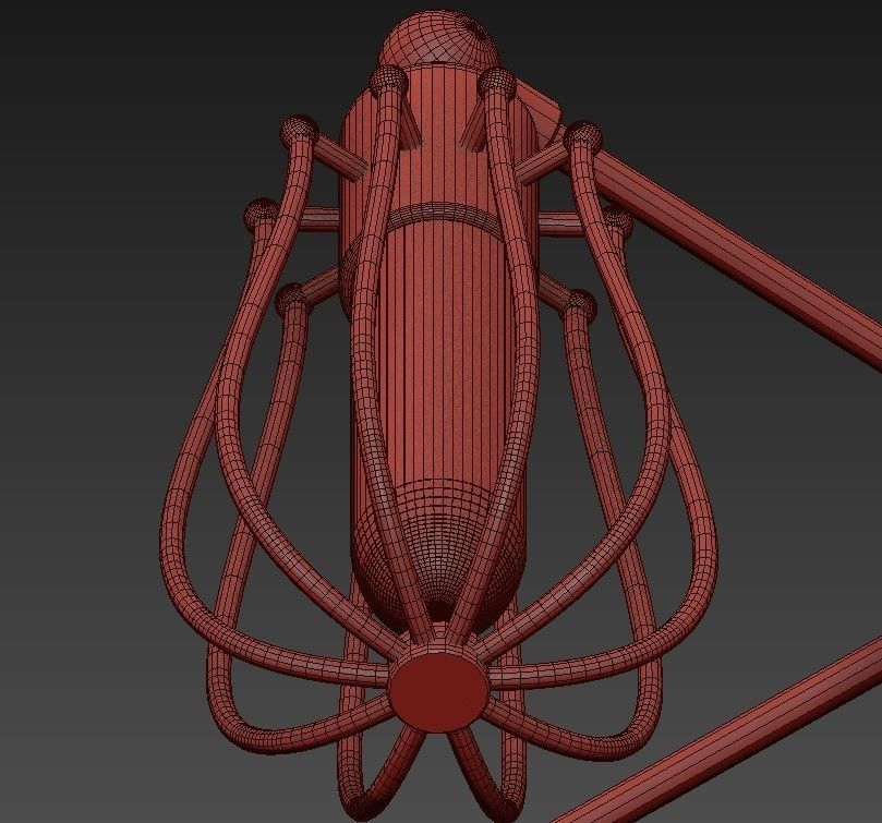 Industrial cage chandelier 3D model_5