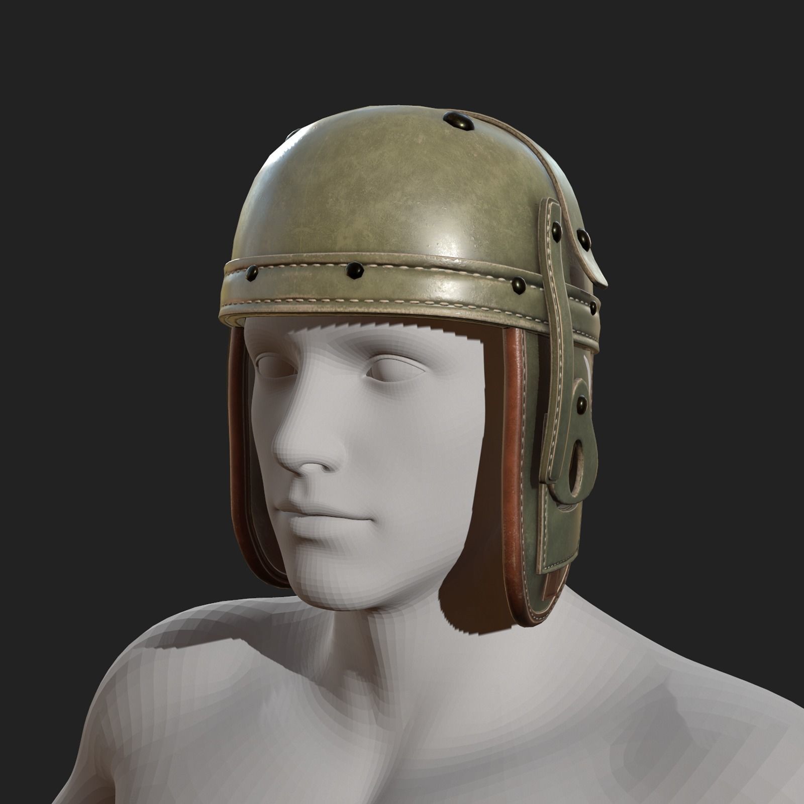 Helmet combat military Scifi 3d model  Low-poly 3D model_7