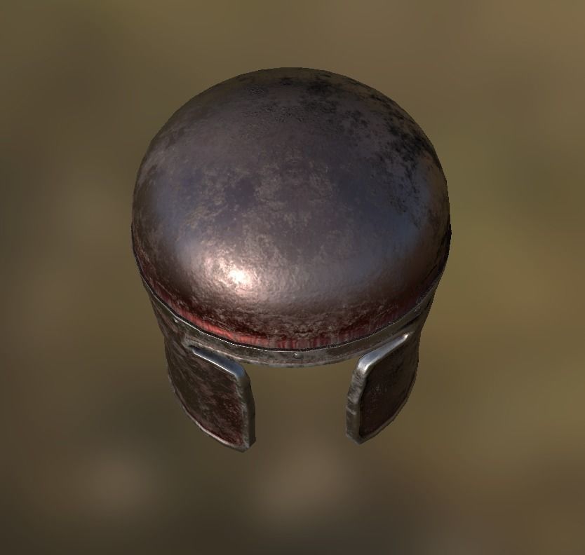 Barbute Helmet Low-poly 3D model_2