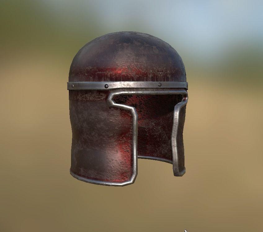 Barbute Helmet Low-poly 3D model_1
