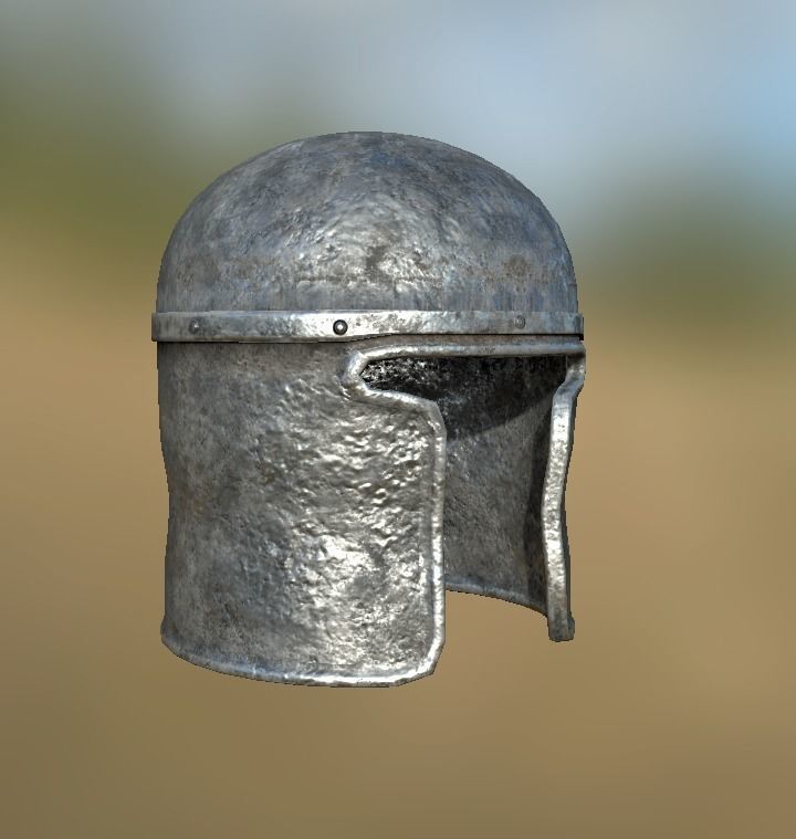 Barbute Helmet Low-poly 3D model_4