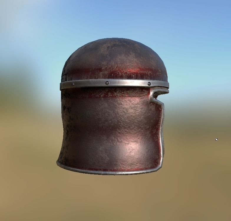 Barbute Helmet Low-poly 3D model_3