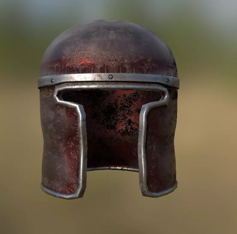 Barbute Helmet Low-poly 3D model_0
