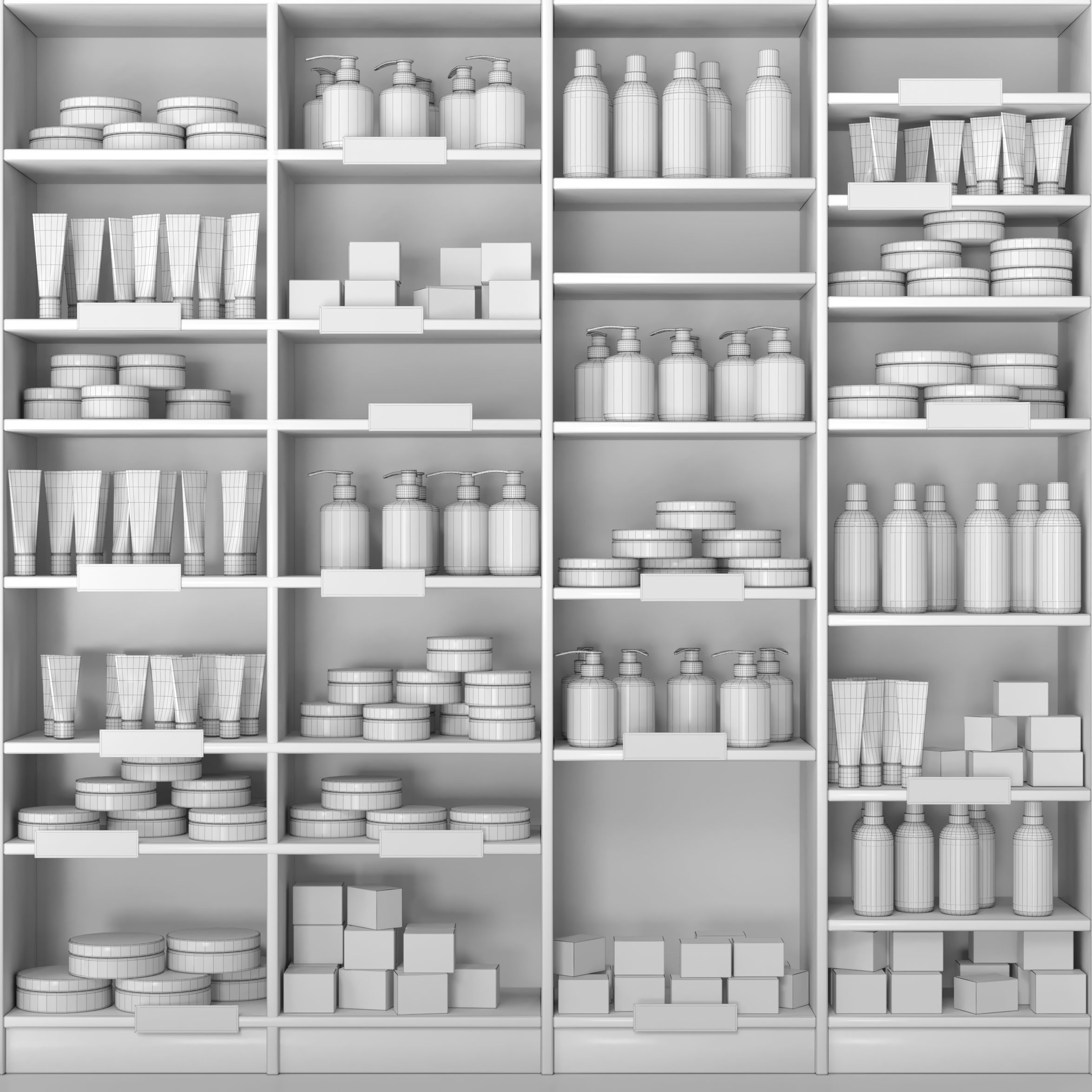 Large Cosmetic Showcase Set 3D model_1