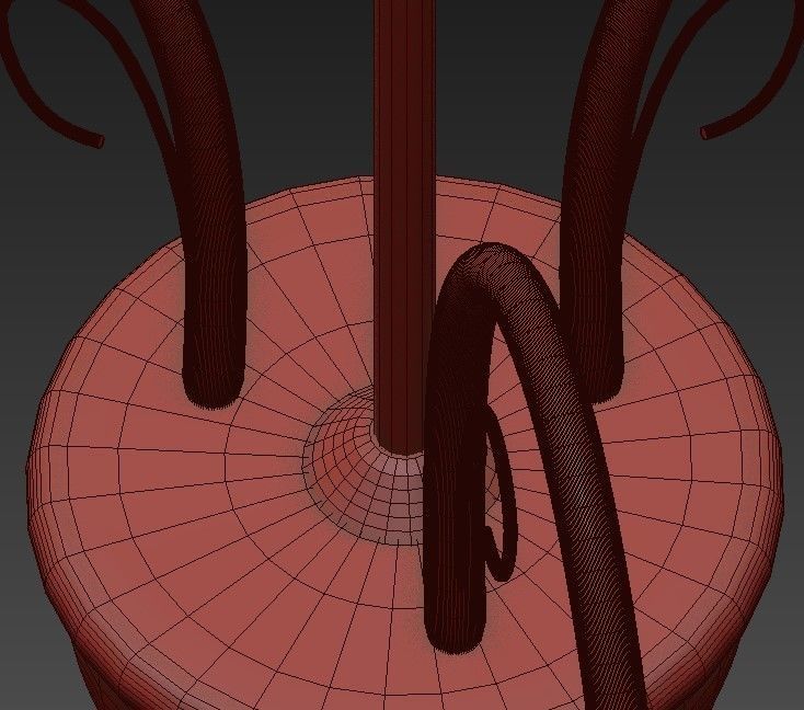 Lustra three light ceiling fixture with glass shades 3D model_7