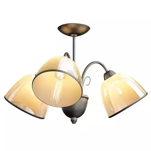 Lustra three light ceiling fixture with glass shades