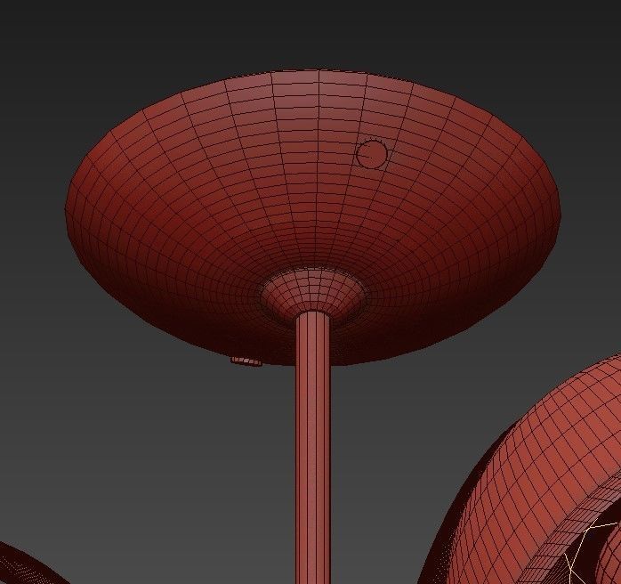 Lustra three light ceiling fixture with glass shades 3D model_4