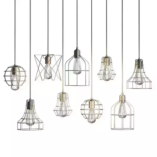 Lampara metal cage pendant lights