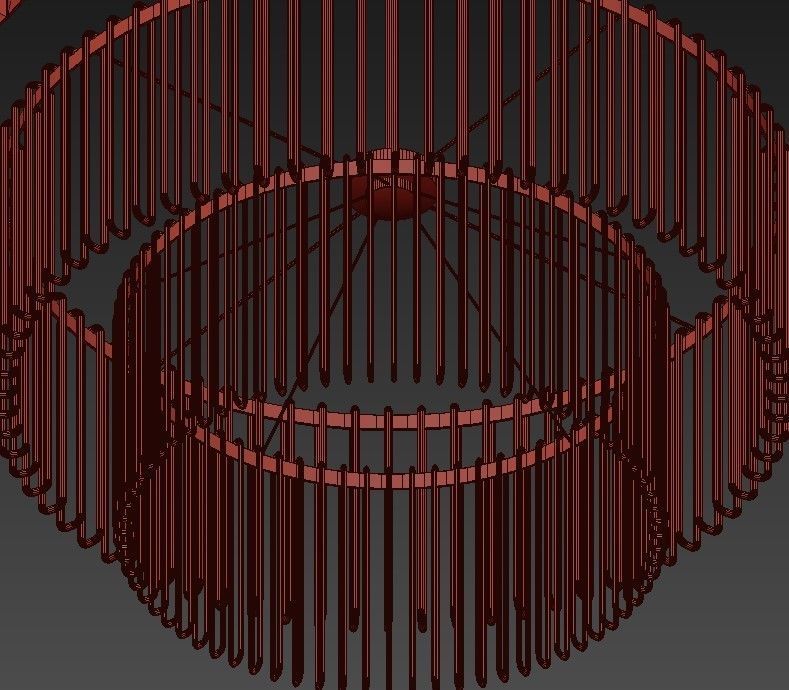 Emile four different chandeliers in gold and brass 3D model_7