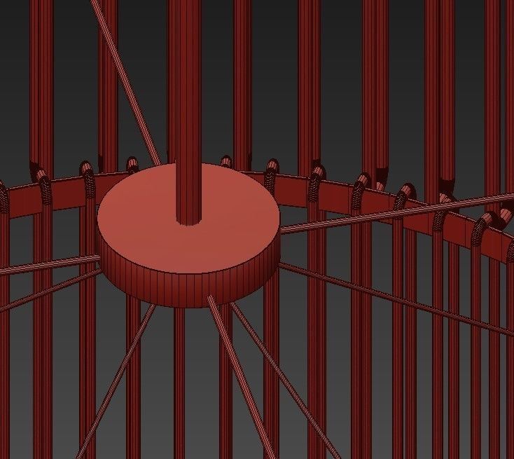 Emile four different chandeliers in gold and brass 3D model_8