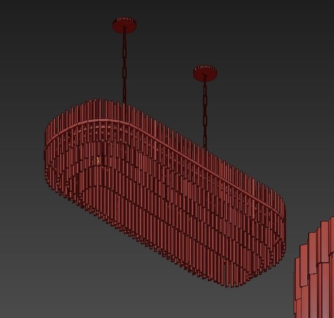 Emile four different chandeliers in gold and brass 3D model_3