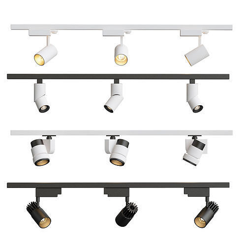 Brilliant four different track lights 3D model
