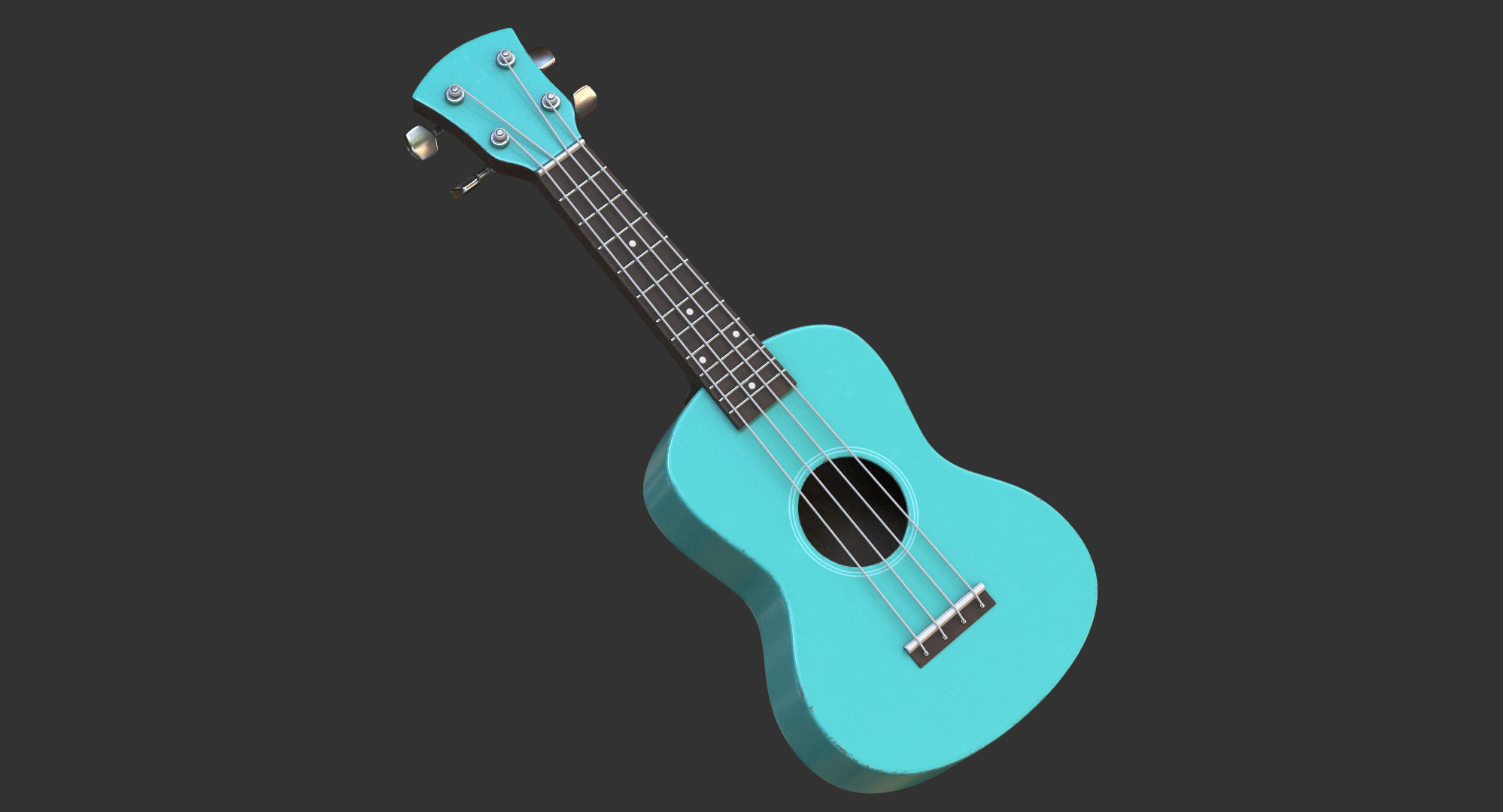 Cartoon Ukulele 3D model_1