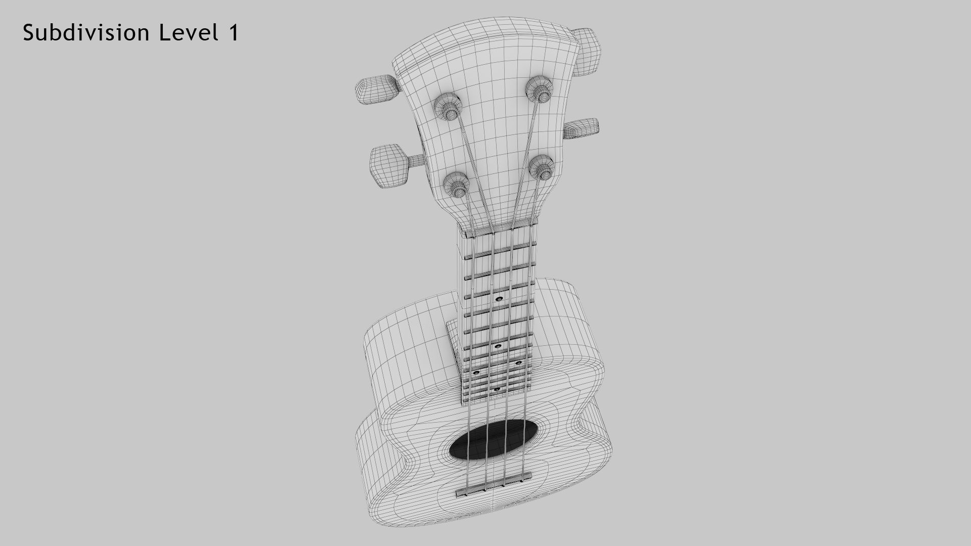 Cartoon Ukulele 3D model_20