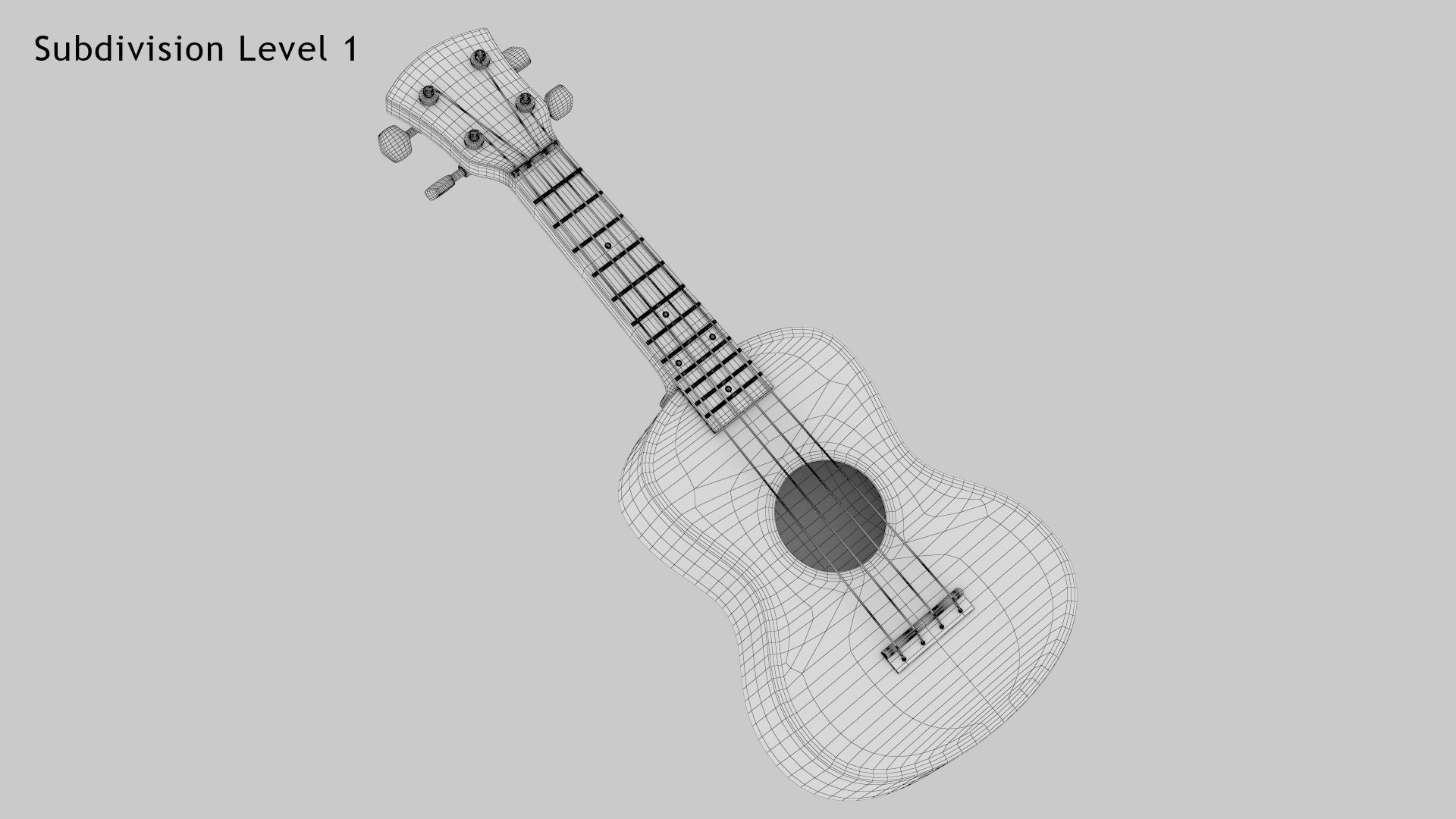 Cartoon Ukulele 3D model_10