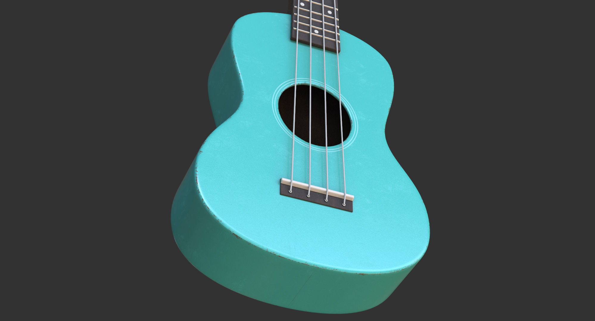 Cartoon Ukulele 3D model_2