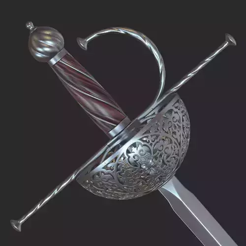 Rapier medieval sword 3D model