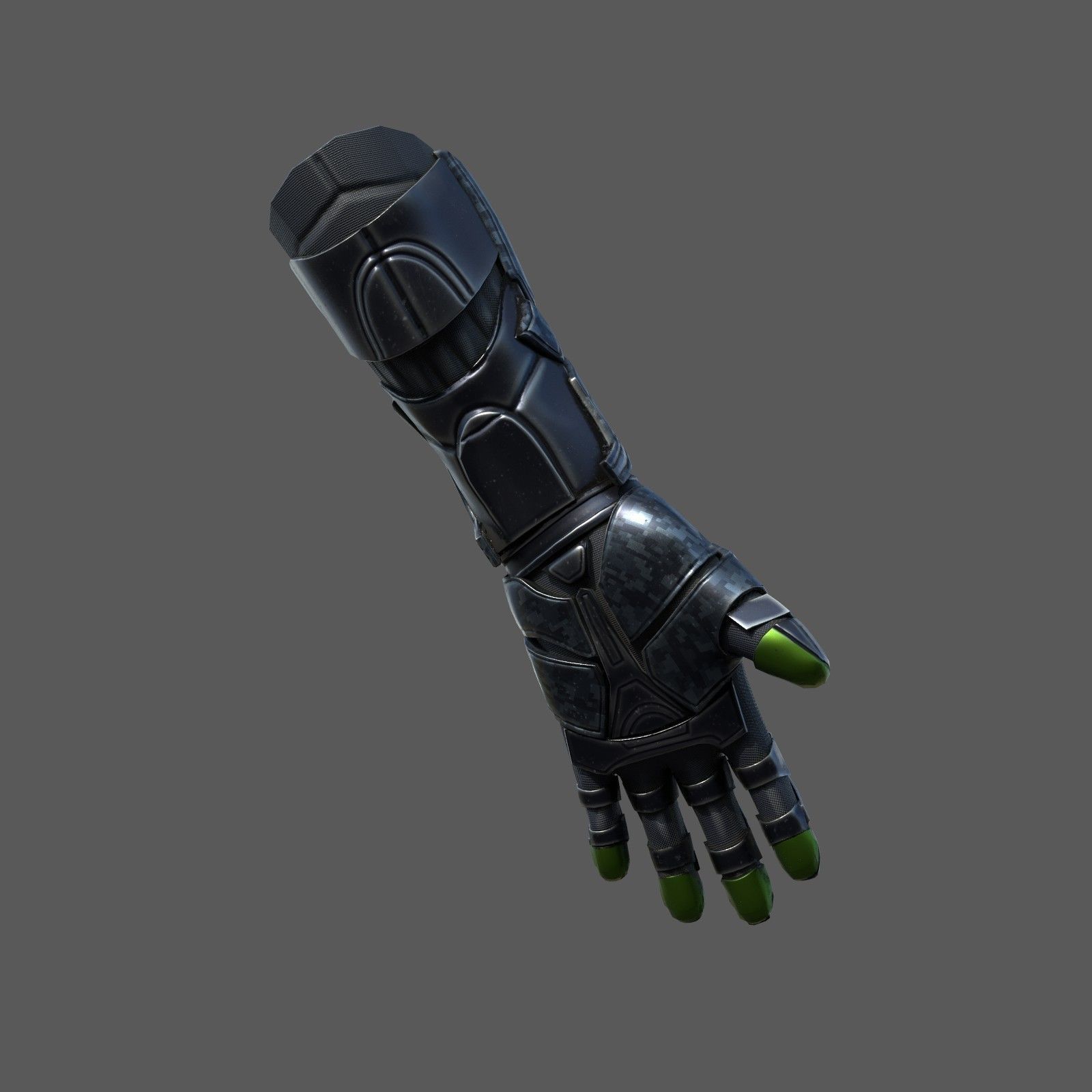 Gloves Scifi military combat soldier armor Low-poly 3D model_2