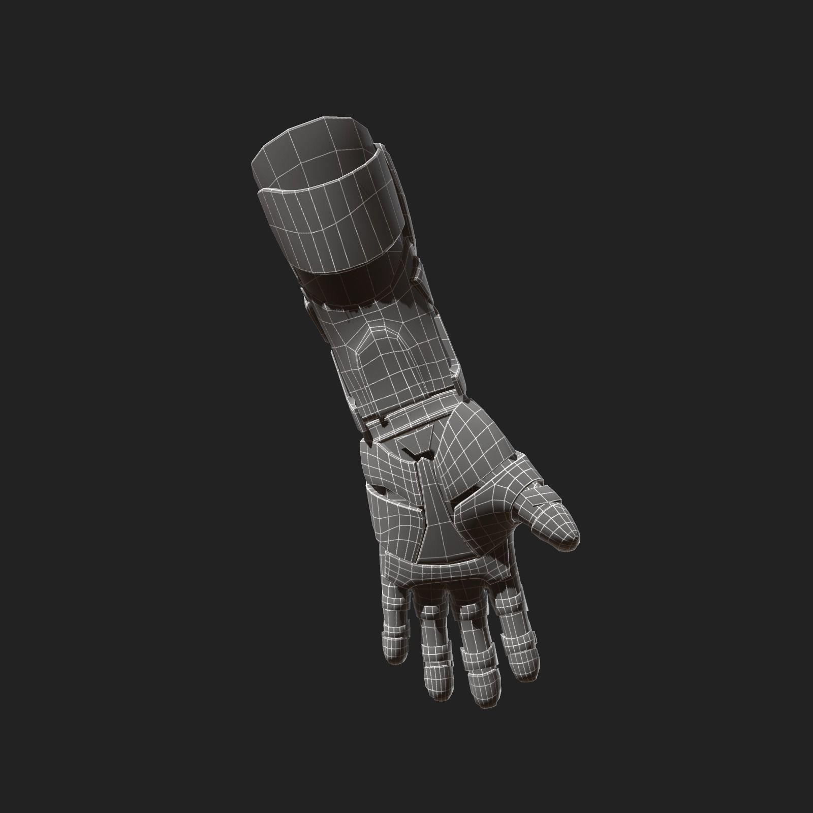 Gloves Scifi military combat soldier armor Low-poly 3D model_5
